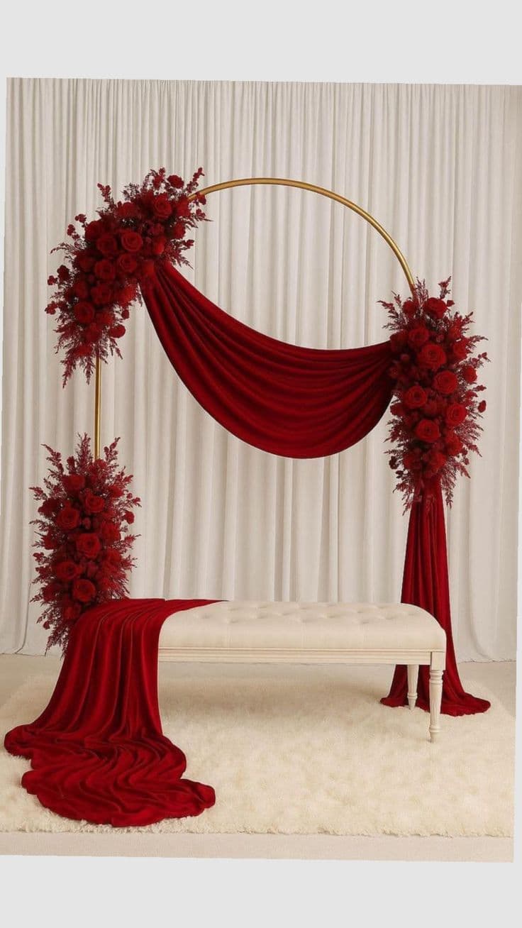 Traditional Red Nikkah Decor